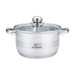 Тенджера инокс ЕК-2012 G, Стъклен капак, Индукционно дъно, Размери 20 см х 12.5 см, полезен обем 3,6 л., 7 слойно капсуловано дъно