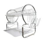 СУШИЛКА  ЗА СЪДОВЕ МЕТАЛ EK-6032, 2 реда, Тавички за оттичане, Органайзер за прибори