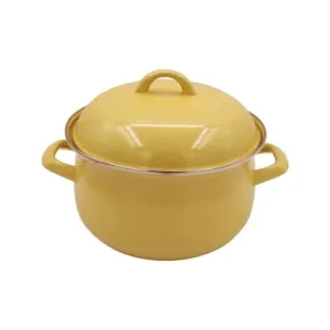 Емайлирана тенджера жълта ЕК-2615 ECN - 7.5 л., Висококачествена стомана, Съвместим с всички котлони