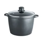 Тенджера ЕК-248, Лят алуминий с незалепващо покритие, Термоустойчив стъклен капак, 24 см х 18 см