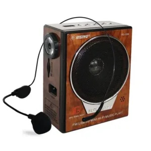 Радиоприемник RS-599, MP3 Плеър, LED фенер, USB вход, SD слот, Каишка, Щипка за колан, Вход за микрофон