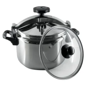 Тенджера под налягане ЕК-C5, 5 л., 2 капака, Допълнителен силиконов ринг, Индукция, Инокс