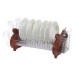 Висококачествена хромирана сушилка за съдове EK-615W, 1 ред, 1 тава