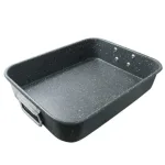 Тава с дръжки ЕК-Н30 G, Висококачествено мраморно покритие, Висока устойчивост на надраскване, 34 х 26 x 6 см/0,6 мм