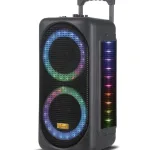 Преносима тонколона EK-X828,Преносима 8"+ 8" Тонколона караоке с Bluetooth SD карта, LED цветомузика и акумулатор, 300W