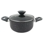 Тенджера ЕК-2010 GM, Незалепващо мраморно покритие, Индукционно дъно, Стъклен капак