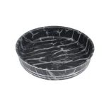 Кръгла тава EK-32 - 32 см, Черно бял мрамор, Незалепващо покритие
