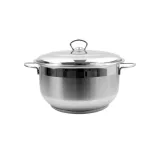 Дълбока Тенджера BERLIN - с метален капак, висококачествен инокс, 24 см