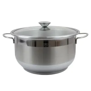 Дълбока Тенджера BERLIN - със стъклен капак, висококачествен инокс, 26 см