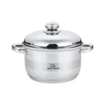 Тенджера инокс ЕК-2012 SS, Метален капак, 7 Слойно индукционно дъно, 20x12,5 см, полезен обем 3,6 л.