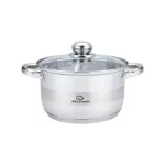 ТЕНДЖЕРА  ЕК-2213 G, Стъклен капак, Индукционно 7 слойно дъно, Инокс, 22х13,5 см, Полезен обем - 4,6 Литра, Мерителна скала с литраж