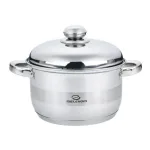 Тенджера инокс ЕК-2615 SS, Метален капак, 7 Слойно Индукционно дъно, Размери 26х15,5 см, Полезен обем-8 Литра, Мерителна скала отвътре