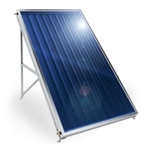 Слънчев колектор плосък, с алуминиев оребрен абсорбер, 2,5 кв. м