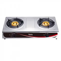 Двоен газов котлон Oliver Voltz OV51454AD, 5.4 kWh, 30 mbar, Автоматично запалване, 2 чугунени горелки, Инокс
