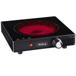 Керамичен котлон Rosberg R51445DB, 2000W, Инфрачервен, Термостат, Черен