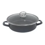 Тава и тенджера 2в1 Rosberg R51222A26CT, 26 см, Мраморно покритие, Капак, Индукция и фурна, Черен