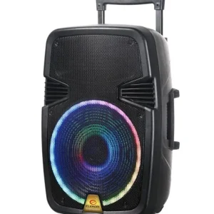 Преносима тонколона EK-1515 15", 2 безжични микрофона, Bluetooth, Караоке, 300W, Батерия 3600 mAh