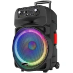 Преносима тонколона EK-1818, 18" високоговорител, Led осветена, Два микрофона, Презаредима батерия