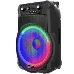 Преносима тонколона EK-1819, 18" високоговорител, Led осветена, Два микрофона, Презаредима батерия