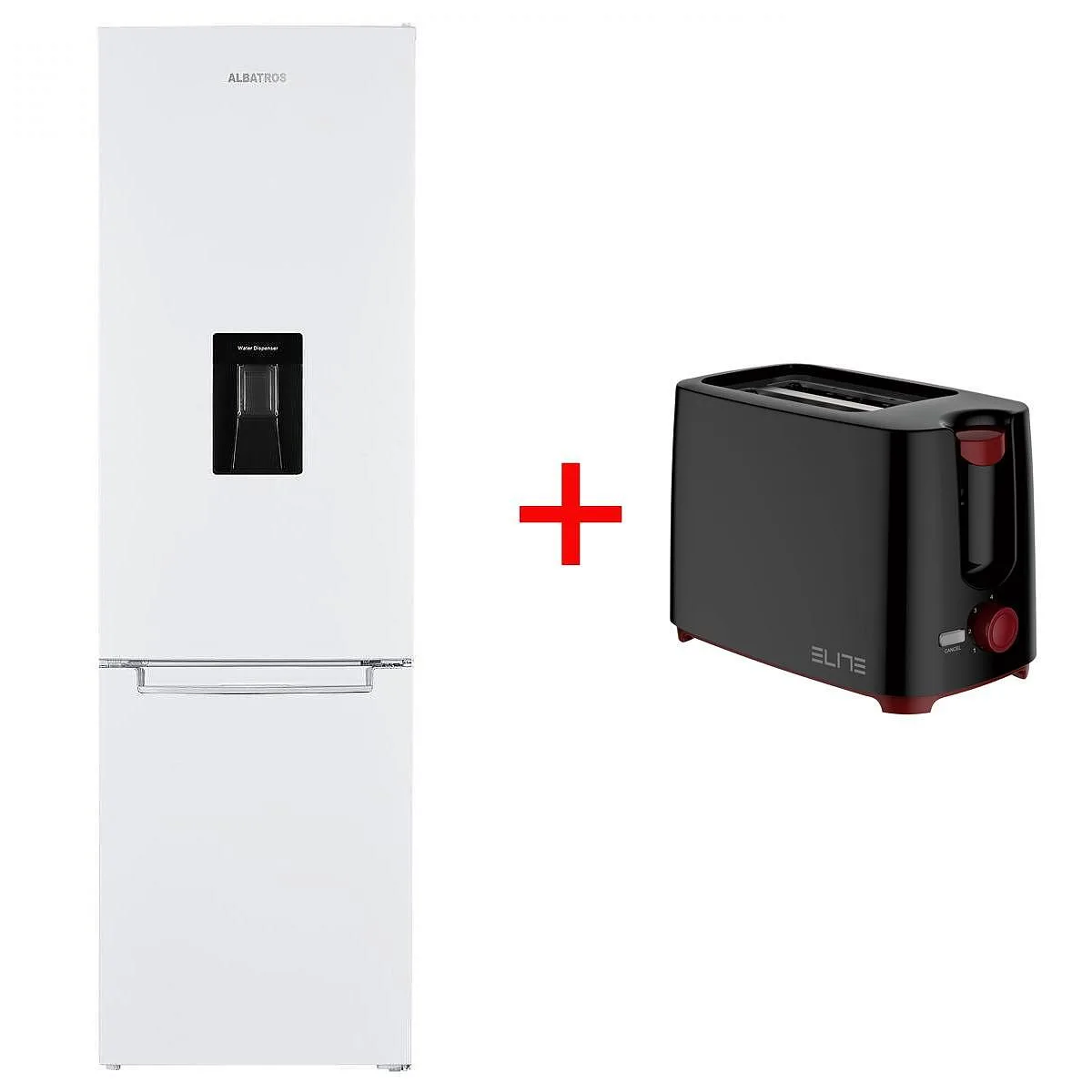 Хладилник с фризер ALBATROS CFD343E + ТОСТЕР ELITE TTR-1197