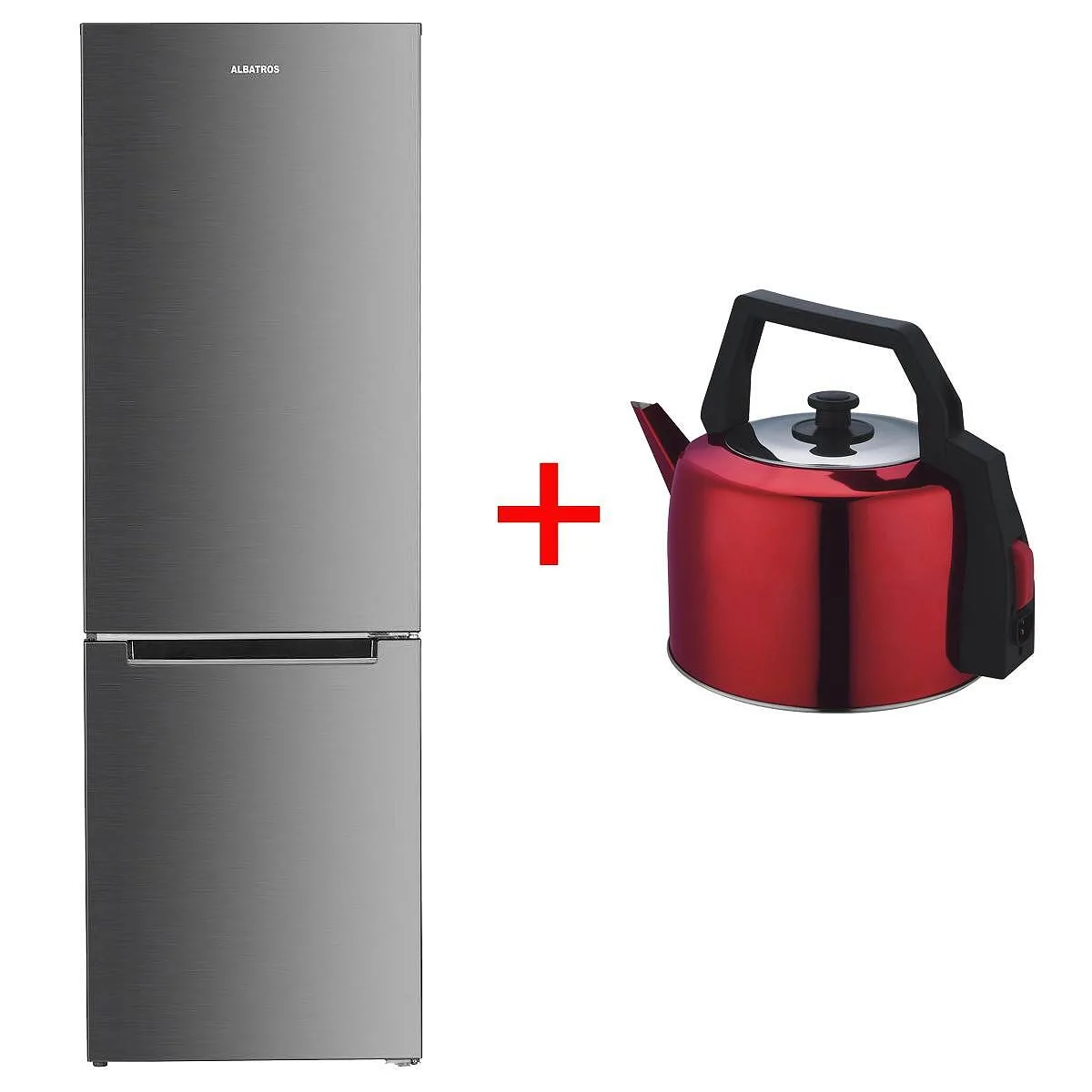 Хладилник с фризер ALBATROS CNFX391 + Електрическа кана LAMARQUE EK-3148