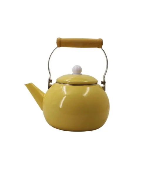 Емайлиран чайник жълт 2500 N - 2.5 литра, ергономична дръжка, съвместим с всички котлони