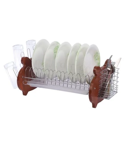 Висококачествена хромирана сушилка за съдове EK-615W, 1 ред, 1 тава