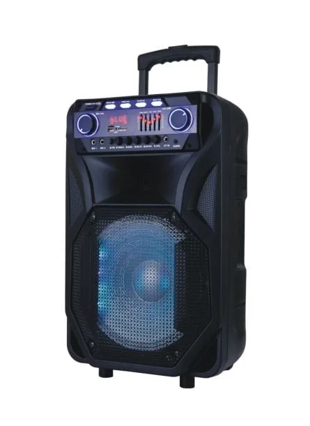 Преносима тонколона ЕК-1305, Bluetooth, FM радио, Дистанционно управление, 2 Безжични микрофона, 400W, Батерия 4,5 Ah