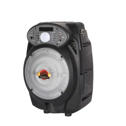 Портативна тонколона EK-A6: Кристален звук, VHF микрофон, MP3, блутут, FM радио, LED светлини, Размери 36x26x23 см
