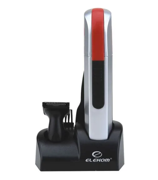 Тример ЕК-0152 за прецизно оформяне на брада, мустаци, нос, уши и вежди, Свалящо се острие, Две приставки