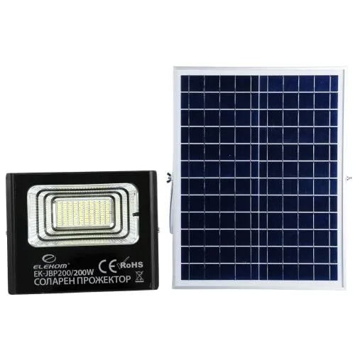 LED соларна лампа EK-JBP200, 6000К, 200W, Водоустойчива