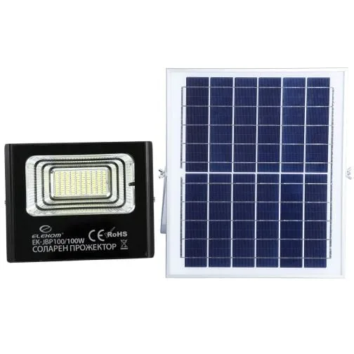 LED соларна лампа EK-JBP100, 6000К, 100W, Водоустойчива