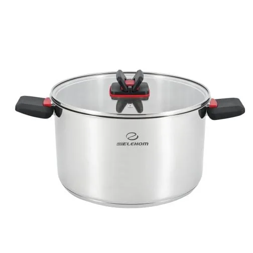 Тенджера ЕК-2615NW, 8 л., Иновативни сгъваеми дръжки за пестене на пространство, Индукционно дъно