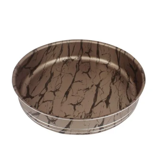 Кръгла тава EK-34, 34х6,9 см, Висококачествен алуминий с мраморно покритие, Кафяво черен мрамор