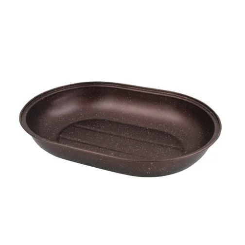 Тава овална ЕК-Н21-2, Висококачествено мраморно покритие, Висока устойчивост на надраскване, 36 х 25 x 6 см/0,4 мм