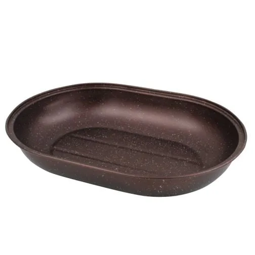 Тава овална ЕК-Н21-3, Висококачествено мраморно покритие, Висока устойчивост на надраскване, 39 х 28 x 7 см/0,4 мм