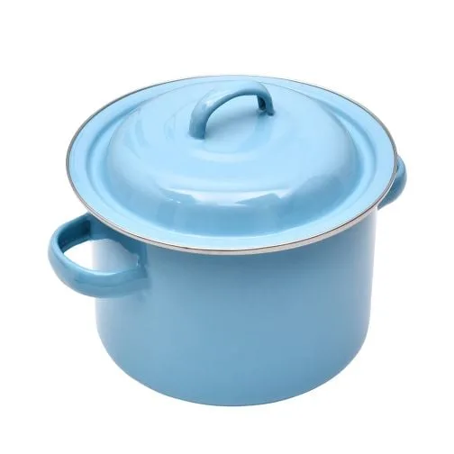 ТЕНДЖЕРА ЕК-2416 Е – емайлирана, 7,2 Литра, Син цвят, Дебелина: 0,7 мм, Ø24х16 cм, Индукционно дъно