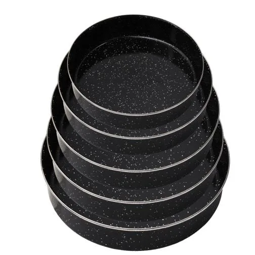 ЕМАЙЛИРАНИ ТАВИ - кръгли, 26,28,30,32,34 см, Мраморно емайлирано покритие, Комплект