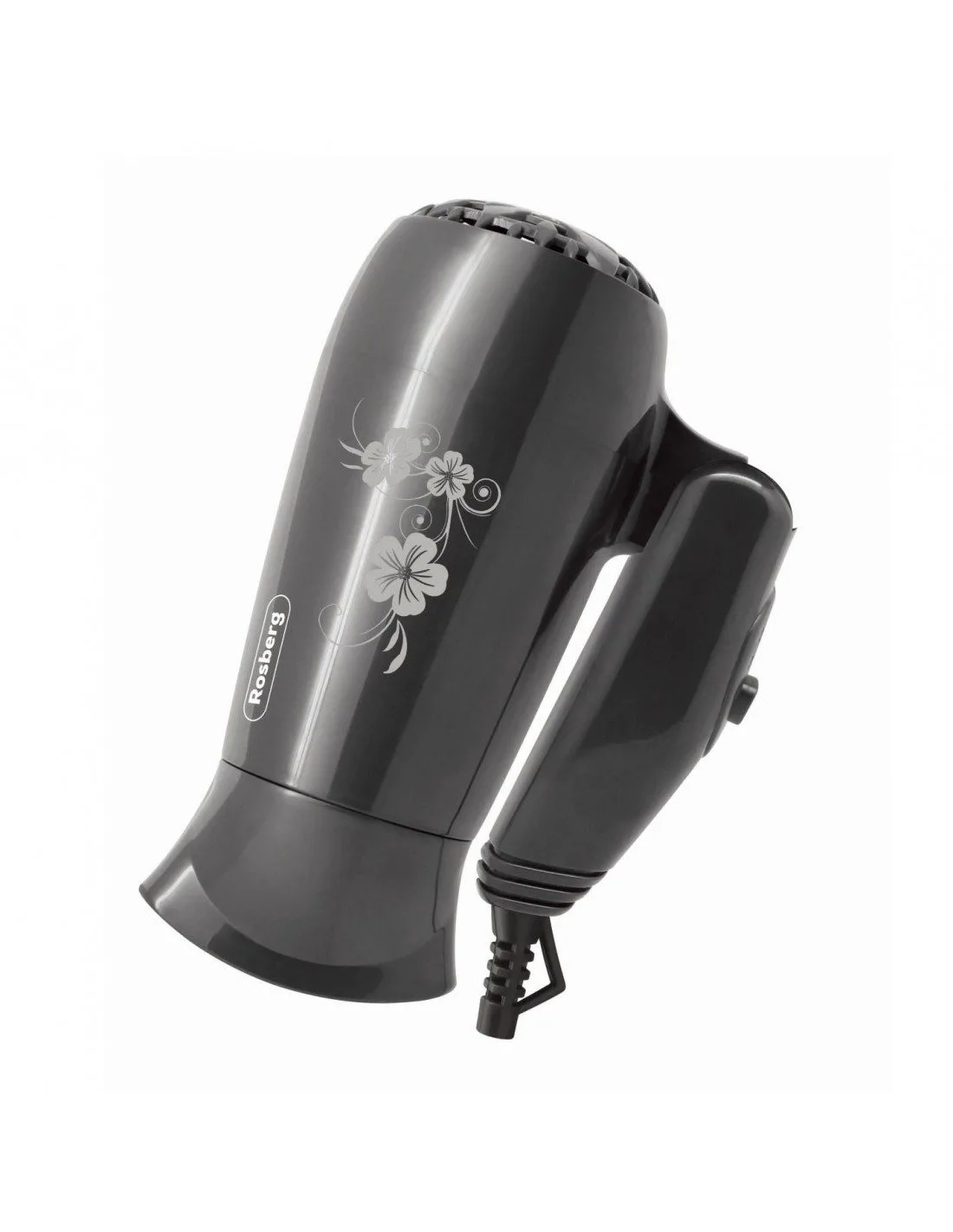 Сешоар Rosberg R51100C, 1000W, 2 скорости, Концентратор, Сгъваща се дръжка, Сив